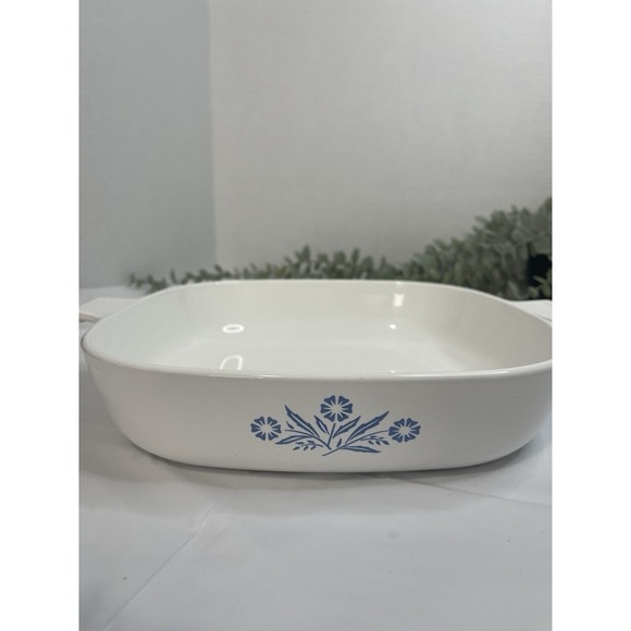 Rare Vintage Pyrex Corning Ware Blue Cornflower P-10-B 10 inch Stamped w/lid - Picture 12 of 13